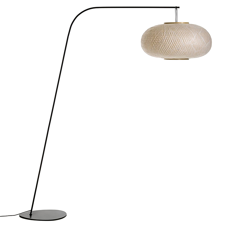 Торшер Wicker Bamboo Floor lamp Черный Бежевый Торшер Wicker Bamboo Floor lamp Черный Бежевый в Волгограде | Loft Concept