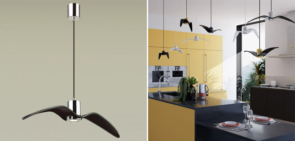 Подвесной светильник Seagull Average Chrome черный Подвесной светильник Seagull Average Chrome черный - Loft-Concept в Волгограде