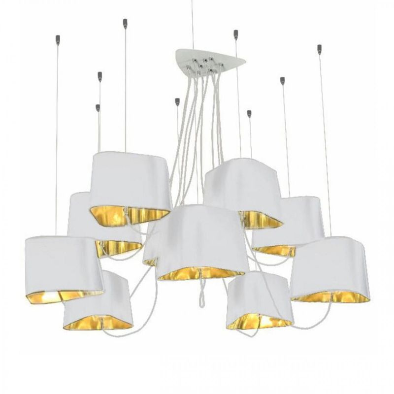Люстра Designheure Lighting White 10 плафонов Белый Золотой Люстра Designheure Lighting White 10 плафонов Белый Золотой в Волгограде | Loft Concept