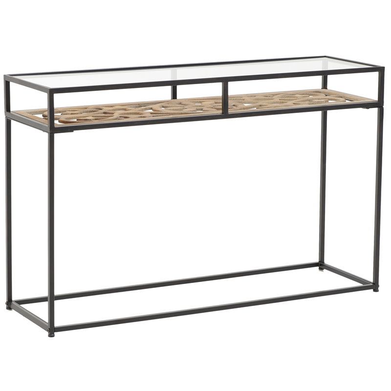 Консоль Provence Lace Console Древесина Черный Прозрачное Стекло Консоль Provence Lace Console Древесина Черный Прозрачное Стекло в Волгограде | Loft Concept