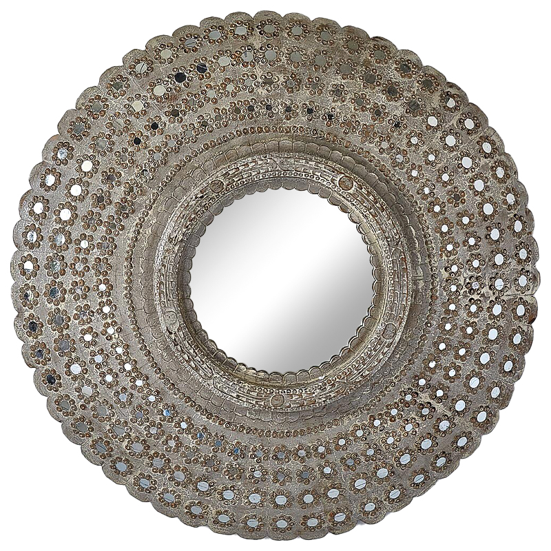 Зеркало Kiran Peacock Mirrors circle Restoration Hardware Бежево-серый Зеркало Kiran Peacock Mirrors circle Restoration Hardware Бежево-серый в Волгограде | Loft Concept