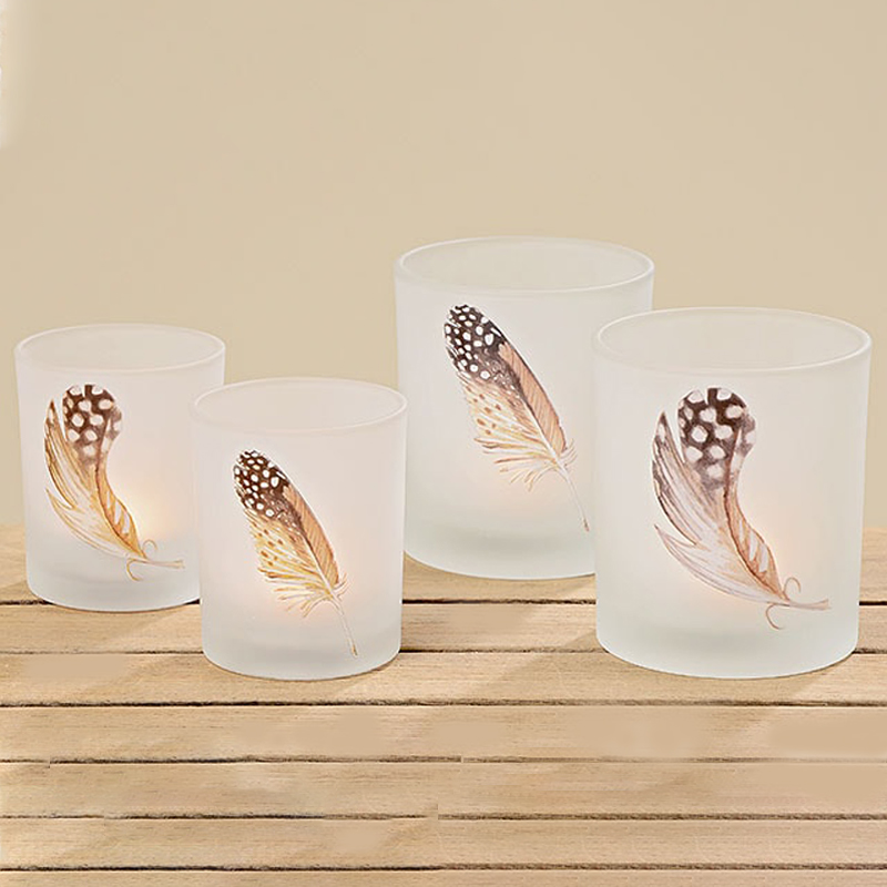 Набор из 2-х подсвечников Feather Candlestick Бежевый Коричневый Белое матовое стекло Набор из 2-х подсвечников Feather Candlestick Бежевый Коричневый Белое матовое стекло в Волгограде | Loft Concept