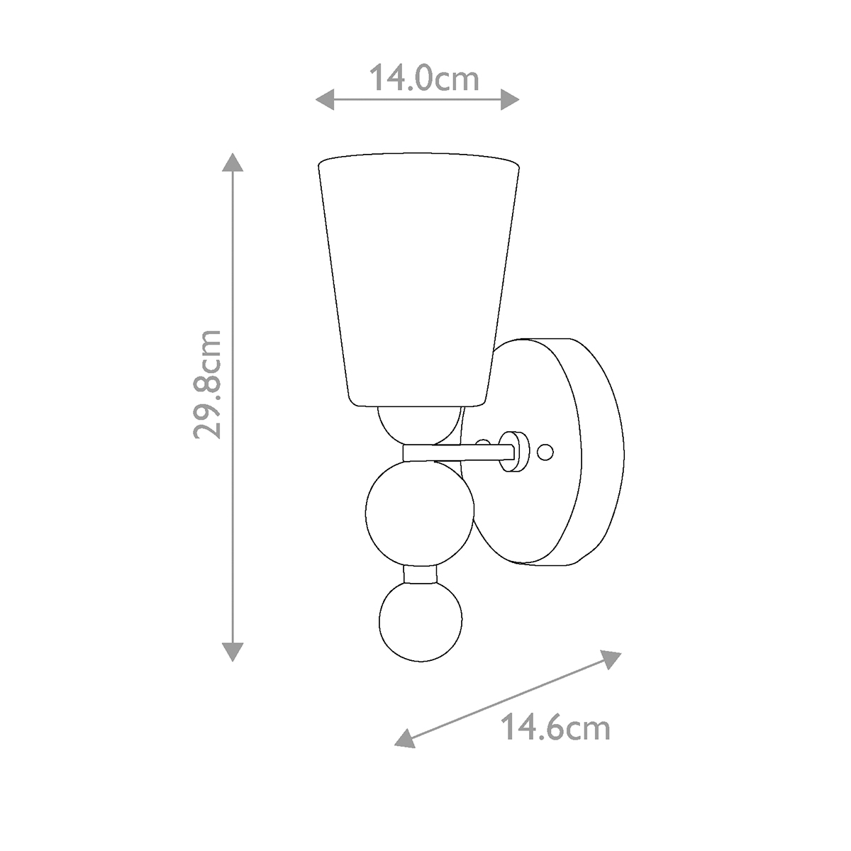 Бра с белым матовым стеклянным плафоном и тремя декоративными шарами Hinkley в Волгограде