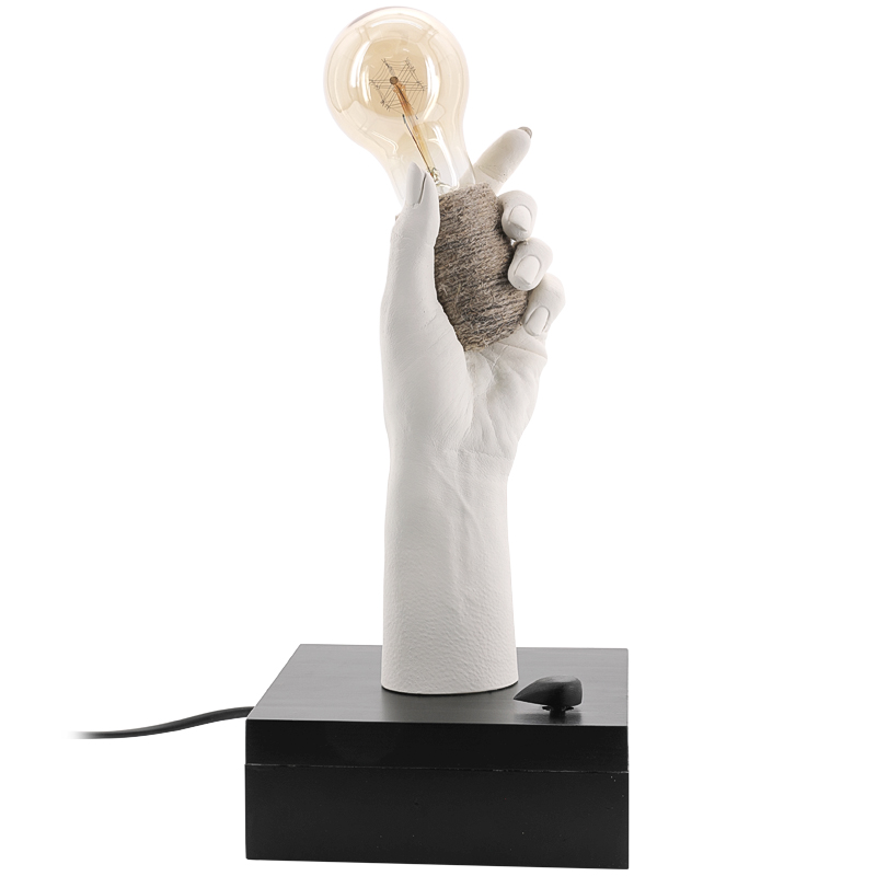 Настольная лампа Table Lamp Sculpture Arm Белый Черный Настольная лампа Table Lamp Sculpture Arm Белый Черный в Волгограде | Loft Concept