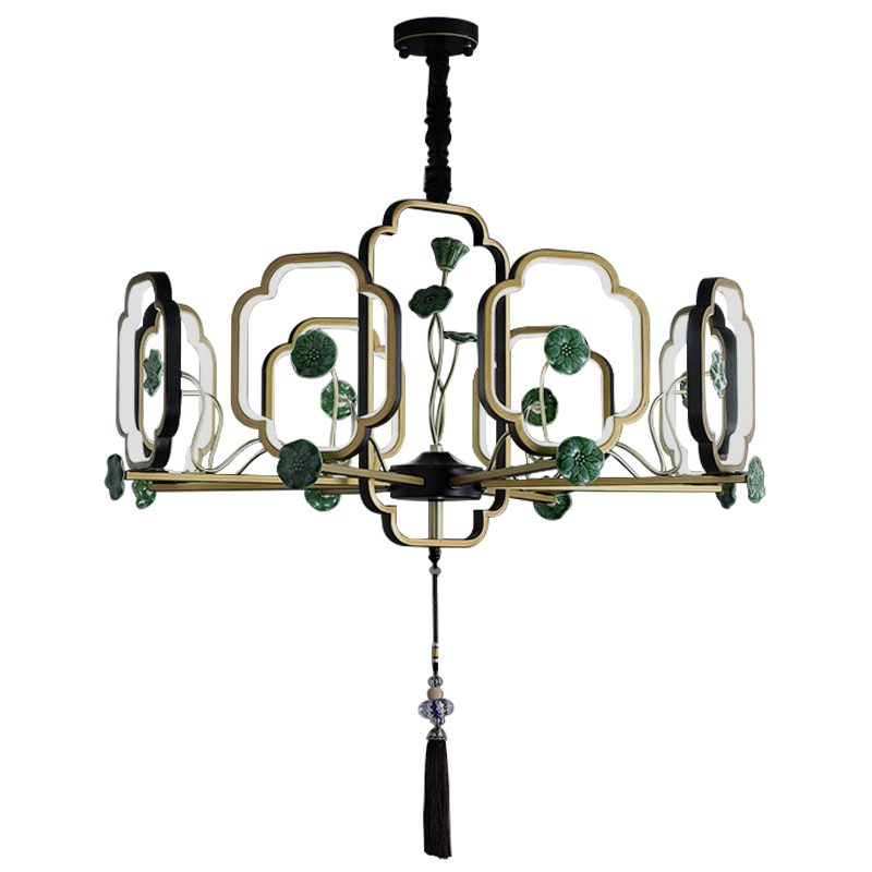 Люстра Lotus Fruit Chandelier Черный Зеленый Золотой Люстра Lotus Fruit Chandelier Черный Зеленый Золотой в Волгограде | Loft Concept