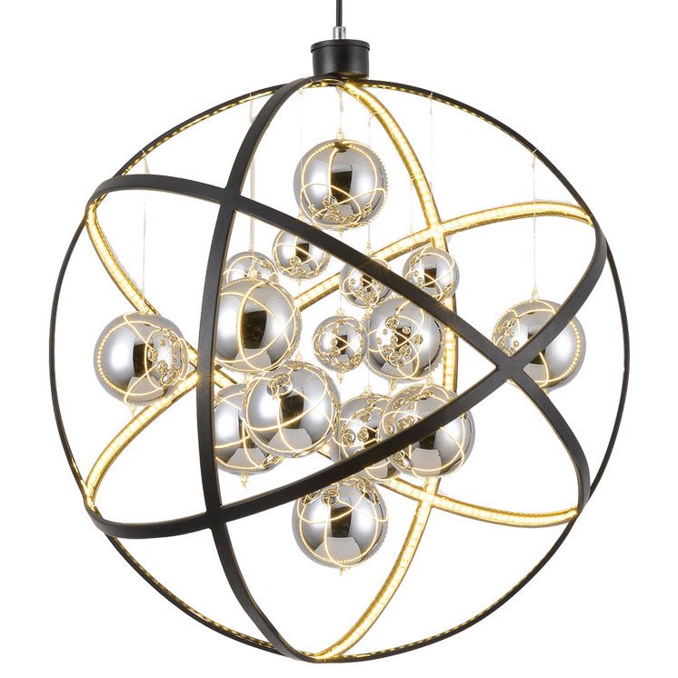 Люстра Atomic nucleus Chandelier Глянцевое золото Черный Люстра Atomic nucleus Chandelier Глянцевое золото Черный в Волгограде | Loft Concept