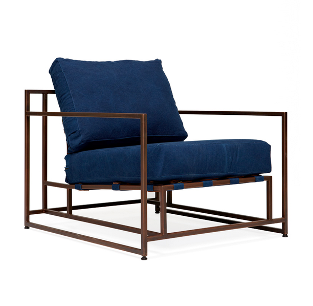 Кресло Kenn X Miller armchair Indigo and copper denim Индиго Кресло Kenn X Miller armchair Indigo and copper denim Индиго в Волгограде | Loft Concept