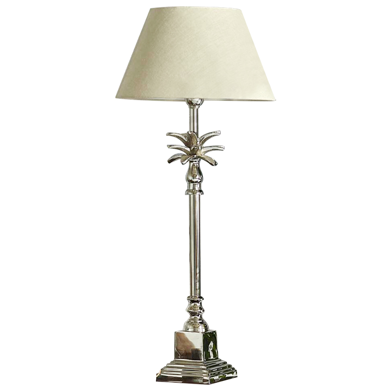Настольная лампа с абажуром Palm Lampshade Table Lamp Хром Бежевый Настольная лампа с абажуром Palm Lampshade Table Lamp Хром Бежевый в Волгограде | Loft Concept
