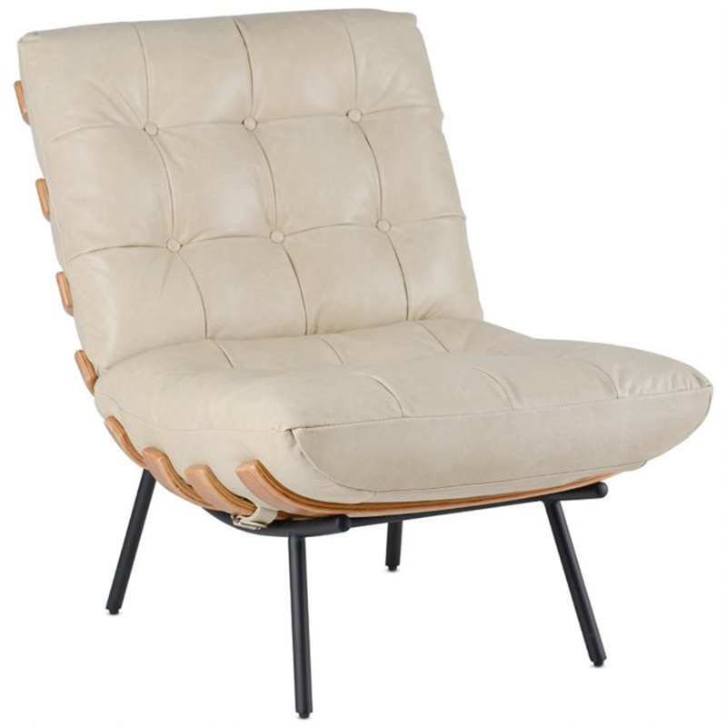 Кресло Philbert Chair beige leather Бежевый Кресло Philbert Chair beige leather Бежевый в Волгограде | Loft Concept