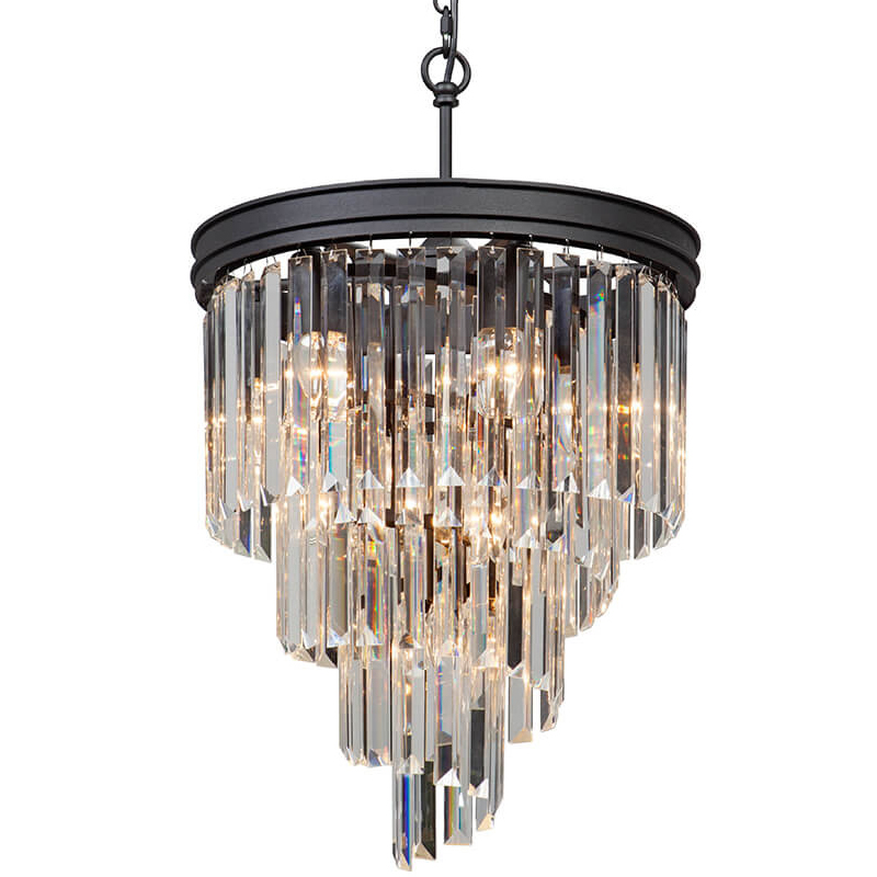 Люстра Odeon Chandelier Helix Black каскад прозрачное стекло D 48 Прозрачное Стекло Черный матовый Люстра Odeon Chandelier Helix Black каскад прозрачное стекло D 48 Прозрачное Стекло Черный матовый в Волгограде | Loft Concept