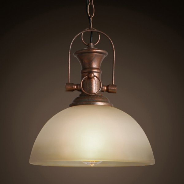 Люстра Old Copper Pendant Glass Белый Медь Люстра Old Copper Pendant Glass Белый Медь в Волгограде | Loft Concept