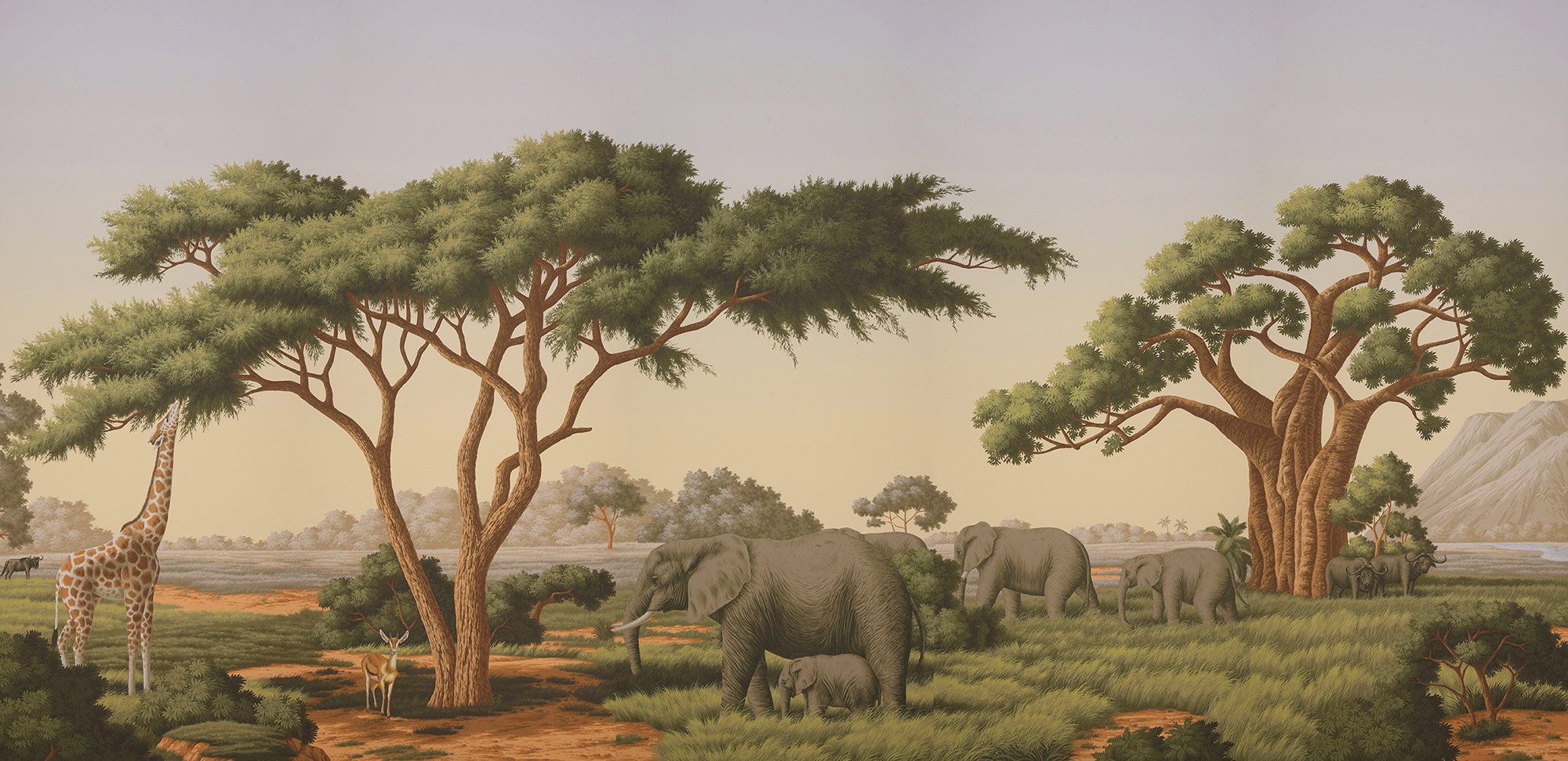 Обои ручная роспись African Savannah Amarelo on scenic paper Обои ручная роспись African Savannah Amarelo on scenic paper - постер Loft-Concept в Волгограде