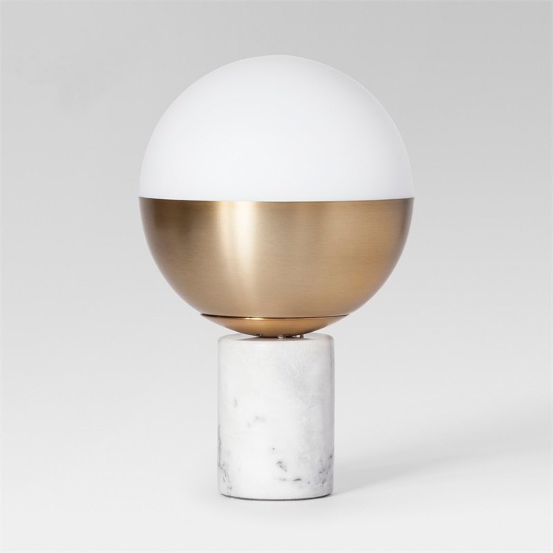 Настольная лампа Geneva Globe Marble Белый Латунь Настольная лампа Geneva Globe Marble Белый Латунь в Волгограде | Loft Concept