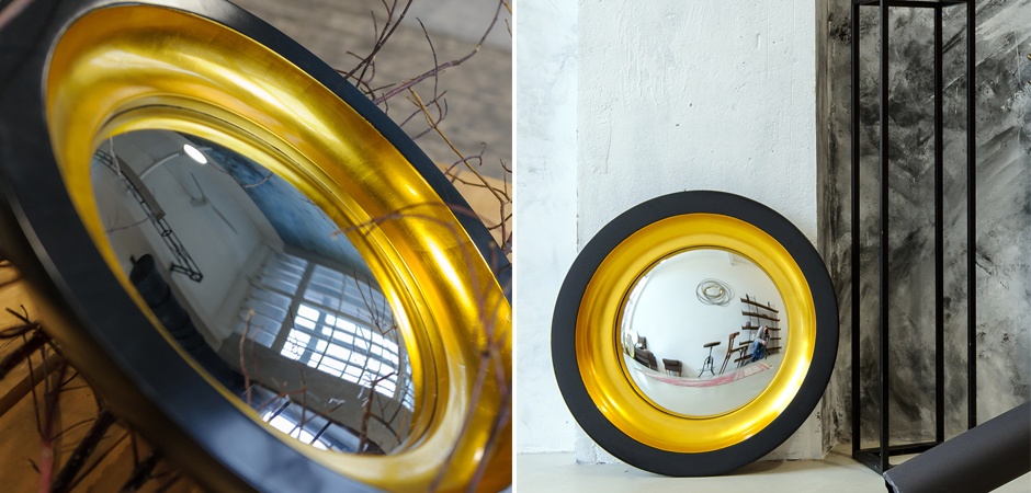 Зеркало Black and Gold Circle Mirror Зеркало Black and Gold Circle Mirror - Loft-Concept в Волгограде