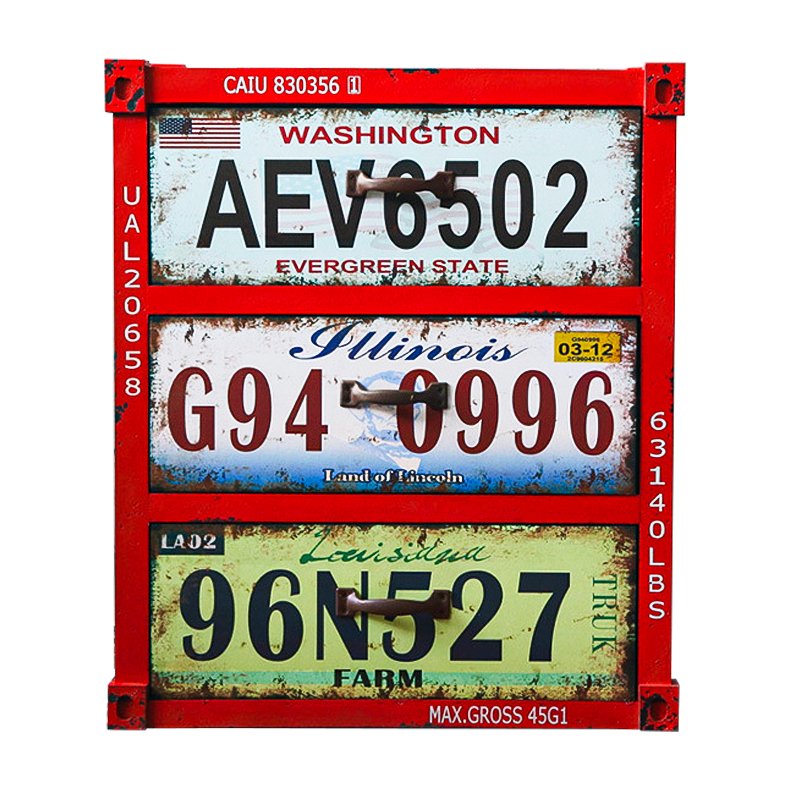 Тумба Car Plate Numbers Красный Мульти Тумба Car Plate Numbers Красный Мульти в Волгограде | Loft Concept