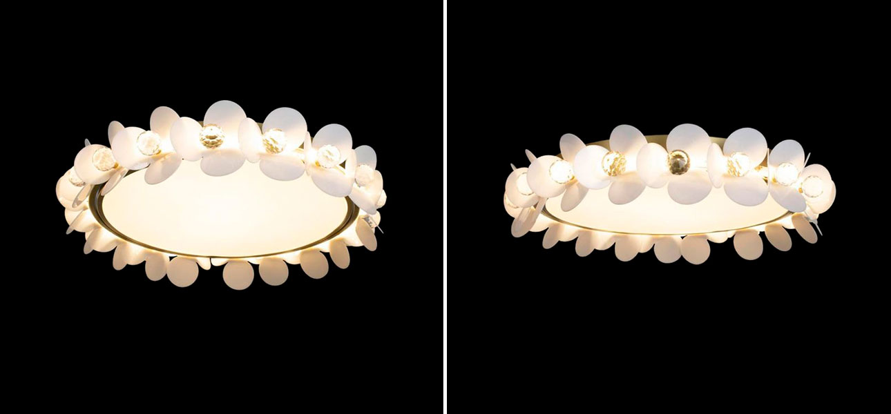 Потолочный светильник Белые Цветы White Flowers Ceiling lamp D 48 - фото