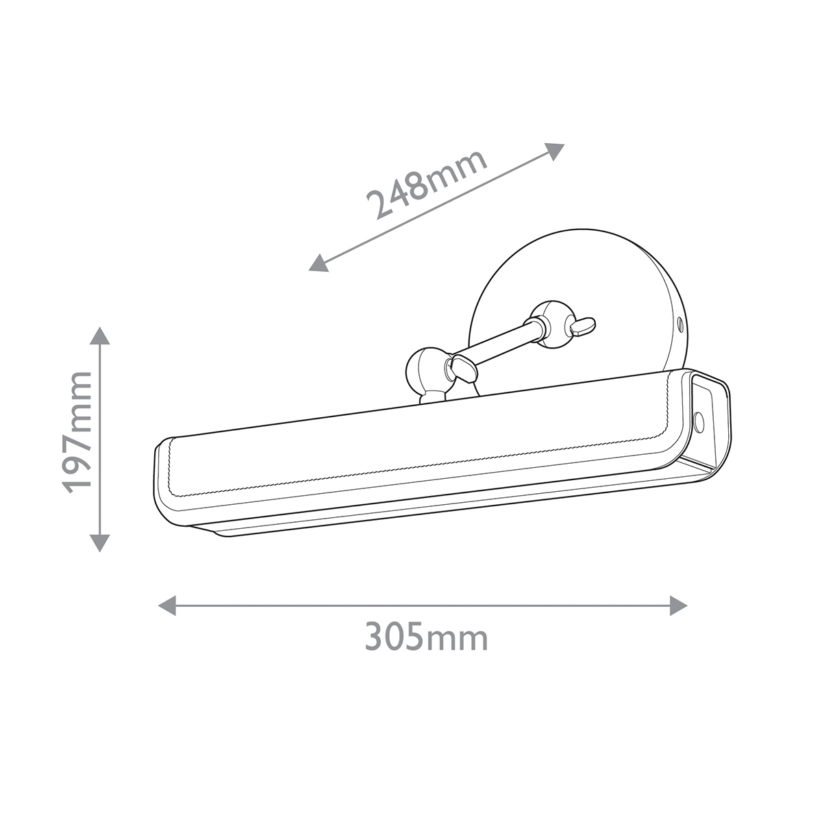 Светильник для картин цвет винтажная латунь с прямоугольным плафоном из кожи черного цвета Alora в Волгограде