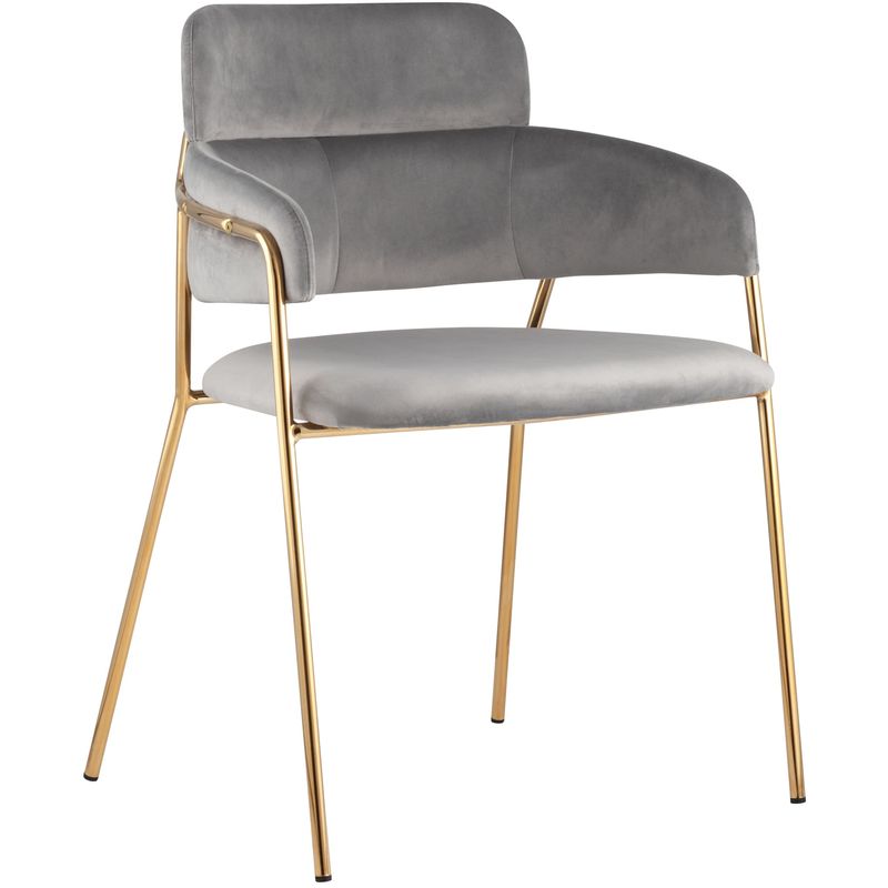 Стул Polina chair Светло-Серый Велюр Светло-серый Золотой Стул Polina chair Светло-Серый Велюр Светло-серый Золотой в Волгограде | Loft Concept