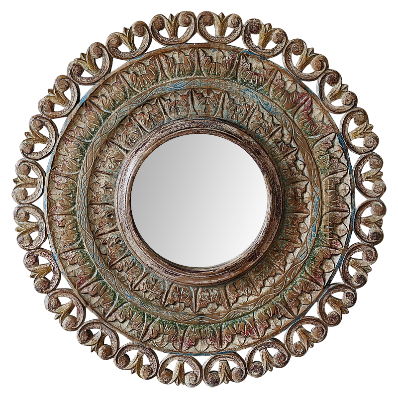 Зеркало в резной раме Manjula Grey Mango Carved Mirror Бежевый Мульти Зеркало в резной раме Manjula Grey Mango Carved Mirror Бежевый Мульти в Волгограде | Loft Concept