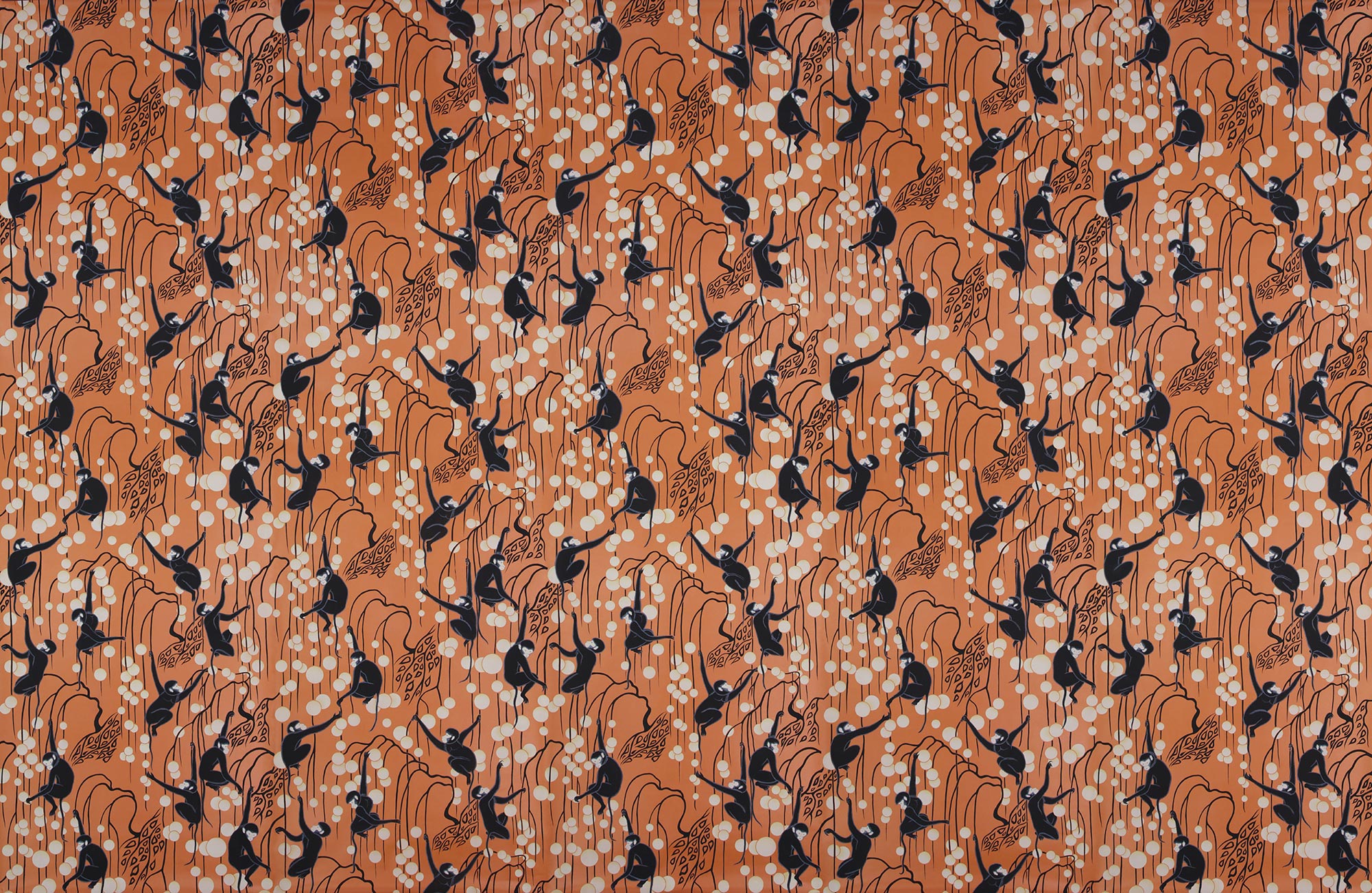 Обои ручная роспись Deco Monkeys Terracotta on dyed paper Обои ручная роспись Deco Monkeys Terracotta on dyed paper - постер Loft-Concept в Волгограде