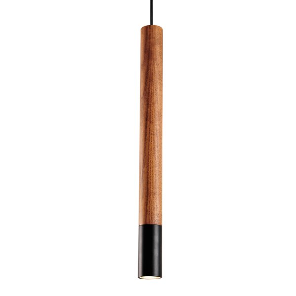 Подвесной светильник Trumpet Wood Black Pendant Lamp Коричневый Черный в Волгограде | Loft Concept 