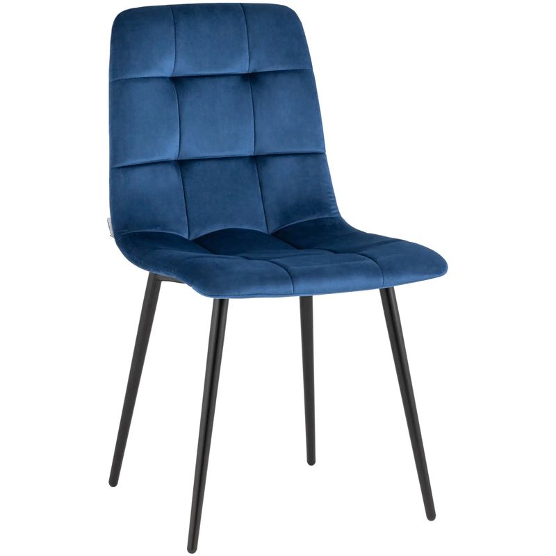 Стул NANCY Chair Синий Велюр Синий Черный Стул NANCY Chair Синий Велюр Синий Черный в Волгограде | Loft Concept