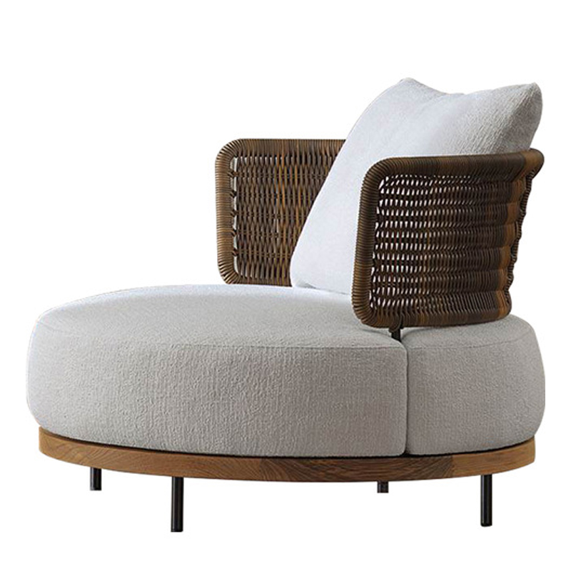 Кресло Round Lounge Chair Светло-серый Коричневый Кресло Round Lounge Chair Светло-серый Коричневый в Волгограде | Loft Concept