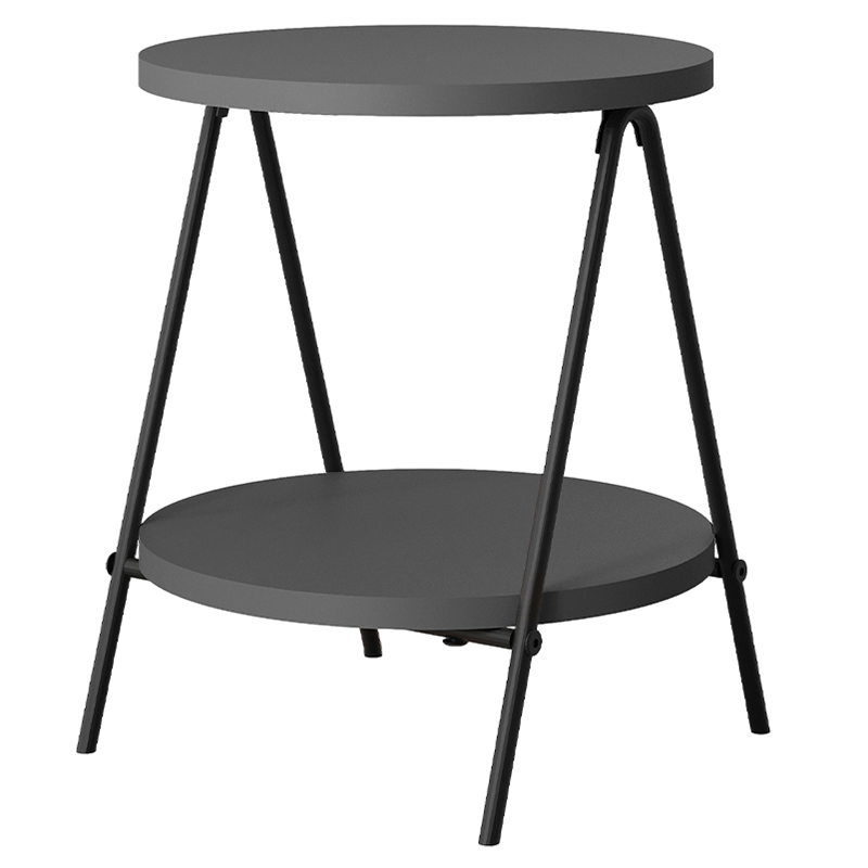 Стол приставной с 2-мя круглыми столешницами цвета антрацит ESSEL SIDE TABLE ANTHRACITE Антрацит Черный в Волгограде | Loft Concept 