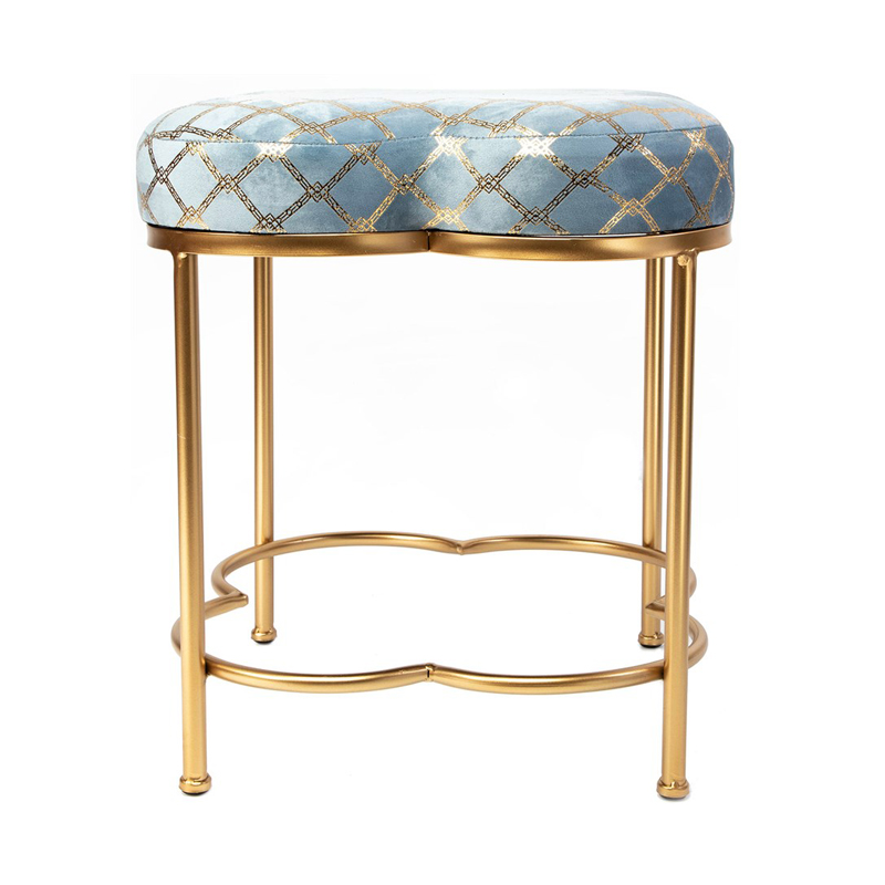 Пуф PUF Frame of Clover & Upholstery Gold Mesh голубой Голубой Золотой Пуф PUF Frame of Clover & Upholstery Gold Mesh голубой Голубой Золотой в Волгограде | Loft Concept