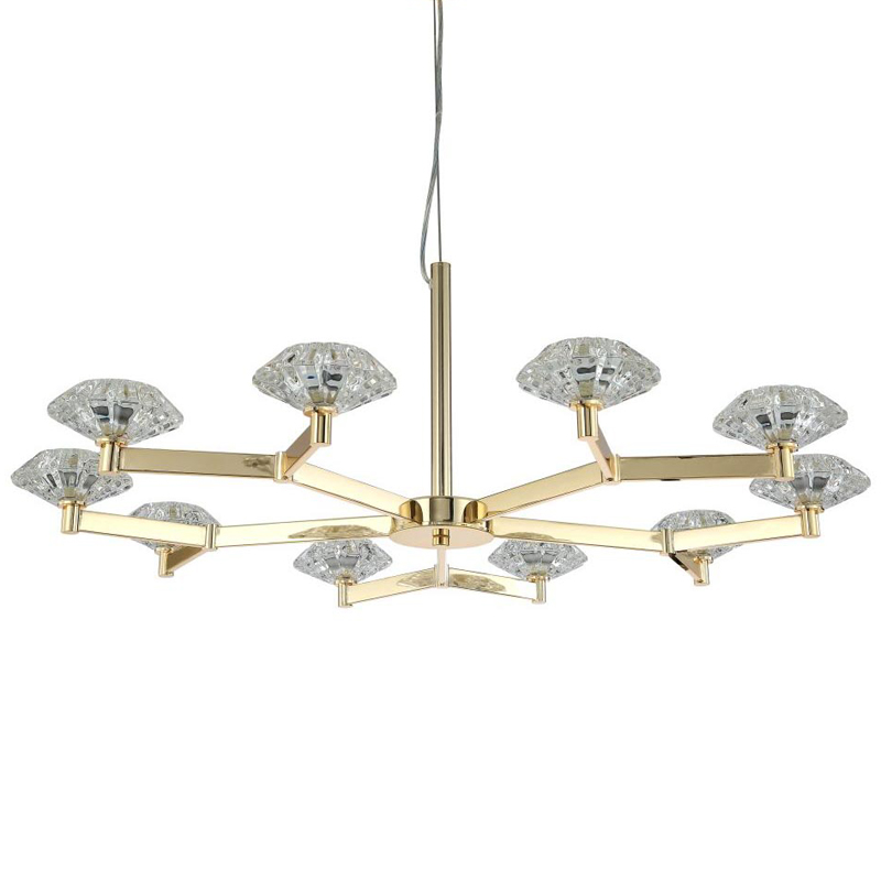 Люстра Yerker Chandelier Gold 10 Глянцевое золото Прозрачный Люстра Yerker Chandelier Gold 10 Глянцевое золото Прозрачный в Волгограде | Loft Concept