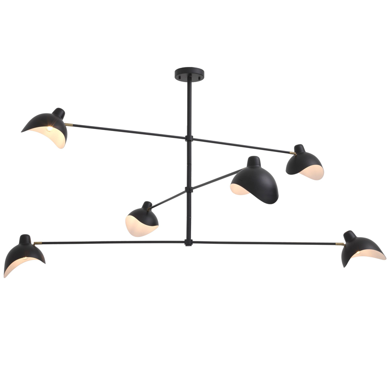 Люстра Eichholtz Chandelier Vince Black Латунь Античная полированная Черный в Волгограде | Loft Concept 