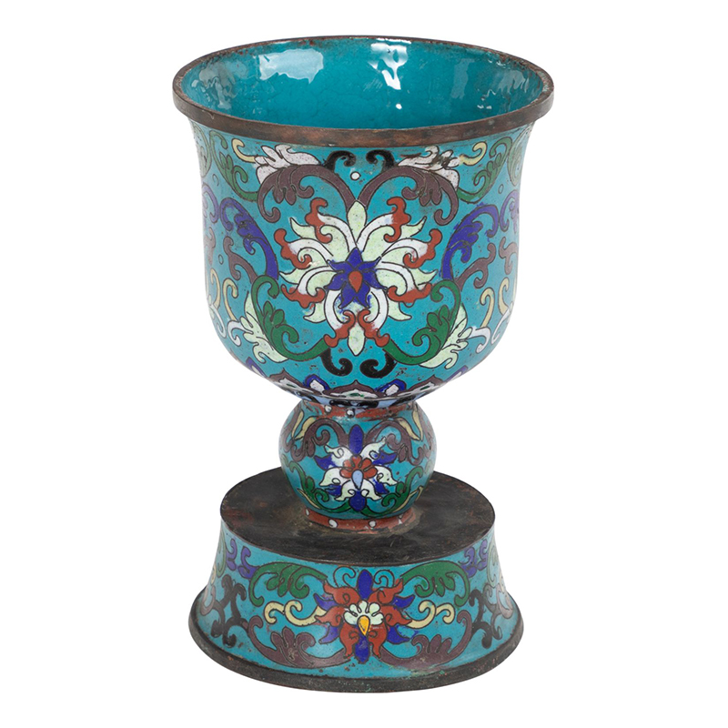 Подсвечник с орнаментом Cloisonne  Синий в Волгограде | Loft Concept 
