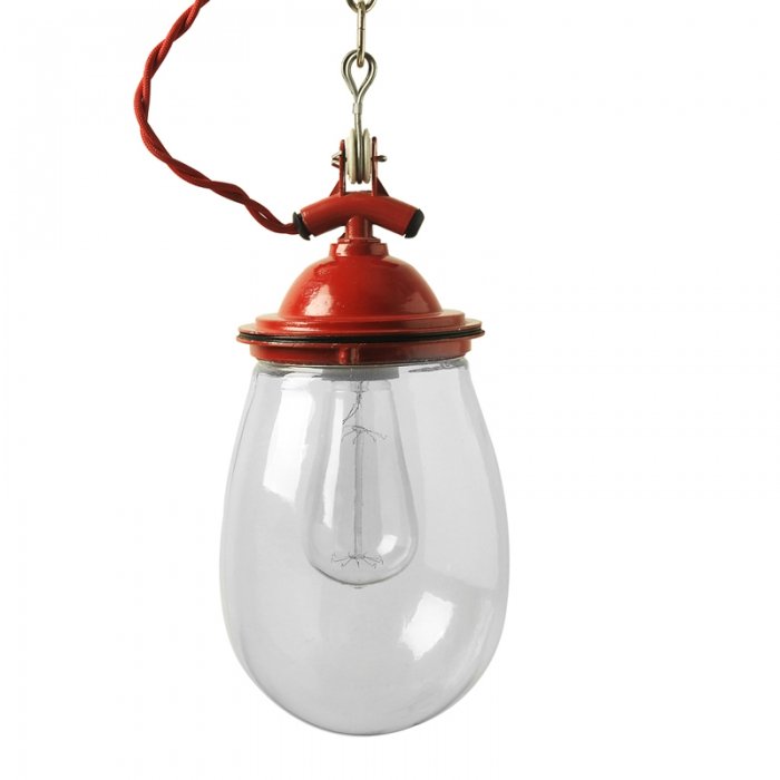 Подвесной светильник Glass Drop Retro Color Light Красный Серый Белый Черный Подвесной светильник Glass Drop Retro Color Light Красный Серый Белый Черный в Волгограде | Loft Concept