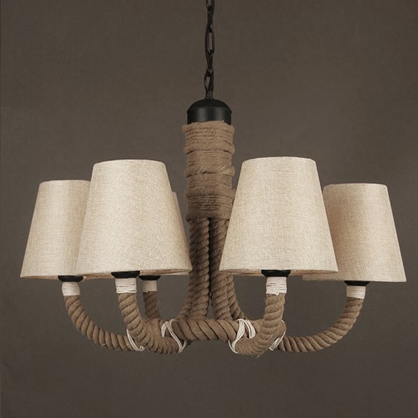 Люстра Rattan Chandelier Loft Rope Light Черный Люстра Rattan Chandelier Loft Rope Light Черный в Волгограде | Loft Concept