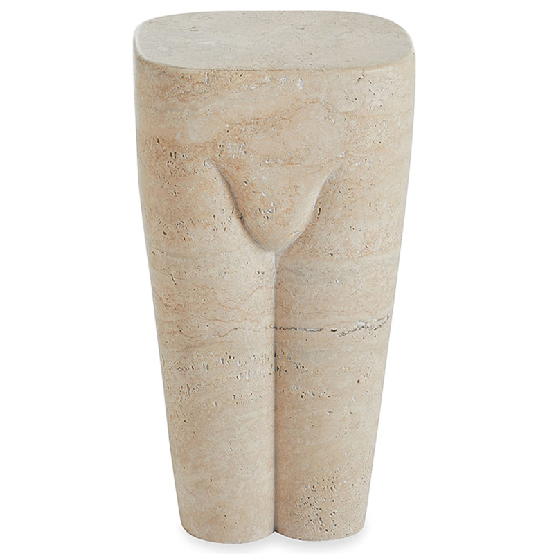 Приставной стол Tianna Travertine Side Table Бежевый Приставной стол Tianna Travertine Side Table Бежевый в Волгограде | Loft Concept