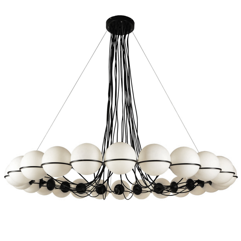 Люстра Gino Sarfatti Model 2109 24 Lamp Черный Прозрачный белый Люстра Gino Sarfatti Model 2109 24 Lamp Черный Прозрачный белый в Волгограде | Loft Concept