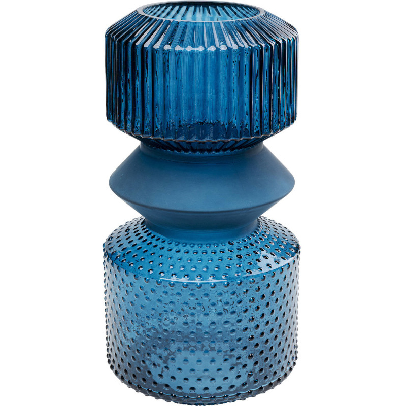 Ваза Geometric Blue Glass Vase 36 Синий Ваза Geometric Blue Glass Vase 36 Синий в Волгограде | Loft Concept