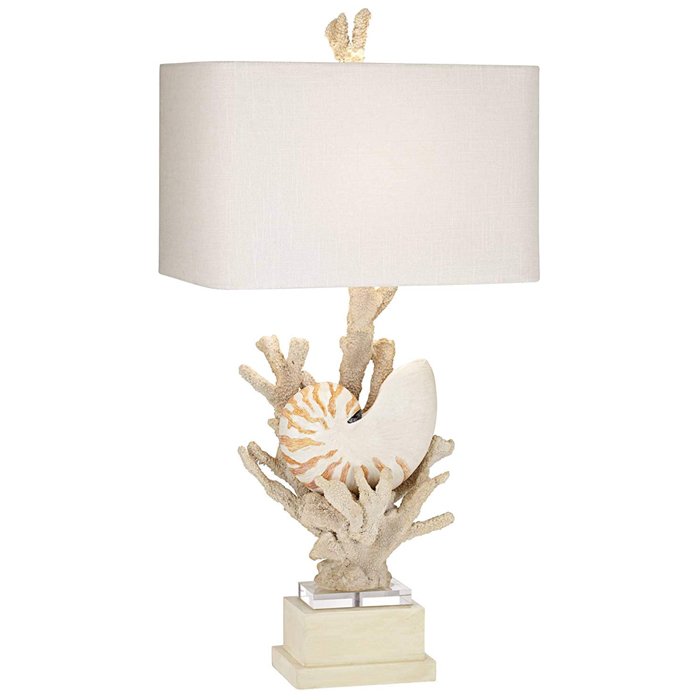 Nautilus Shell and White Coral Table Lamp Молочный Бежевый Nautilus Shell and White Coral Table Lamp Молочный Бежевый в Волгограде | Loft Concept