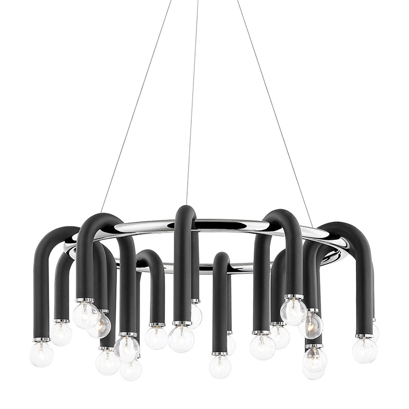 Люстра Paulson floppy chandelier round chrome Черный Хром Люстра Paulson floppy chandelier round chrome Черный Хром в Волгограде | Loft Concept