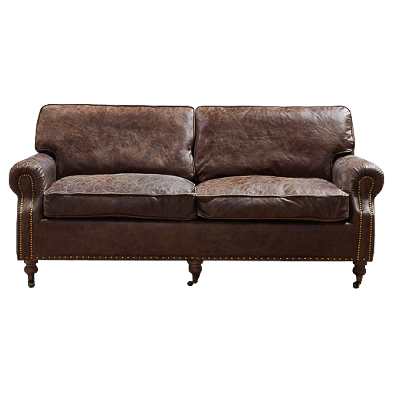 Диван RH CLASSIC LANCASTER Brown leather double Коричневый Диван RH CLASSIC LANCASTER Brown leather double Коричневый в Волгограде | Loft Concept