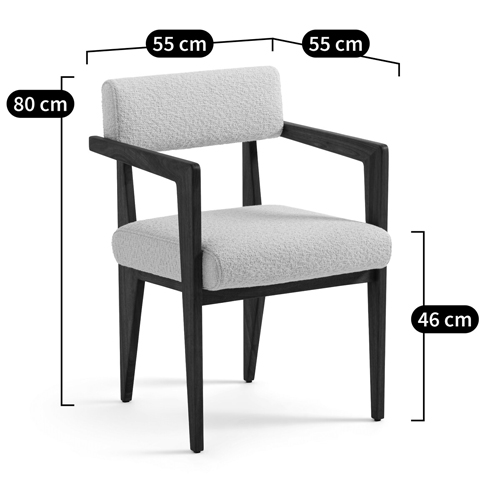 Кресло обеденное Alcove White Boucle из массива ореха в Волгограде