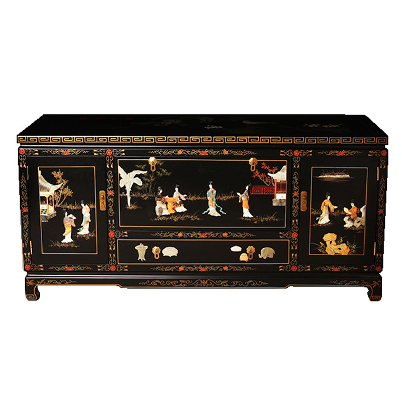Черный Комод в Китайском стиле с каменным Барельефом Walk in the Garden Chinese Chest of Drawers Черный Мульти Черный Комод в Китайском стиле с каменным Барельефом Walk in the Garden Chinese Chest of Drawers Черный Мульти в Волгограде | Loft Concept