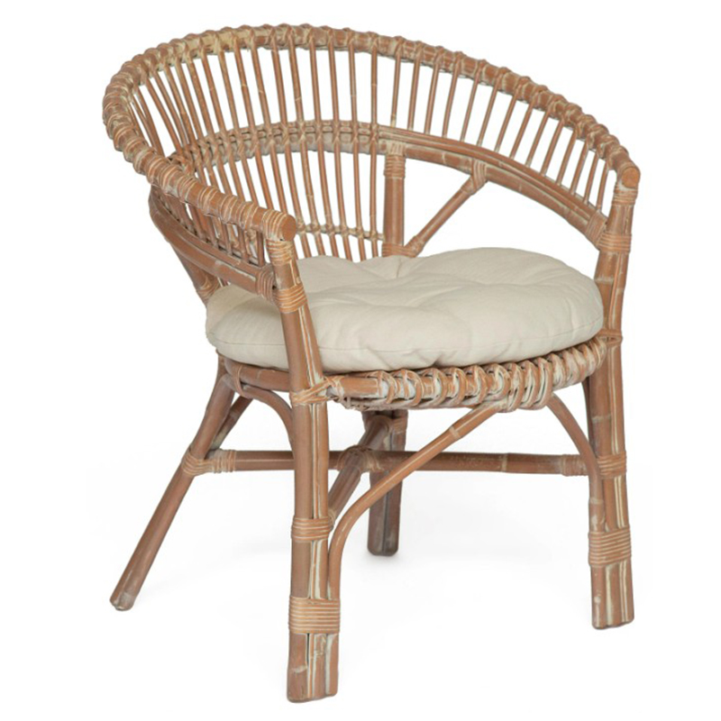 Уличное кресло Rauno Wicker Chair Бежевый Белый Уличное кресло Rauno Wicker Chair Бежевый Белый в Волгограде | Loft Concept
