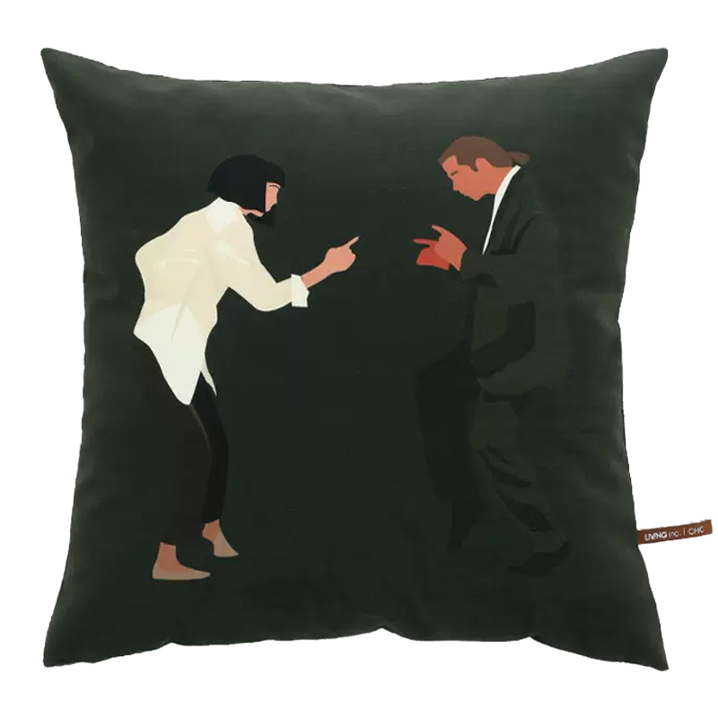 Декоративная подушка Pulp Fiction Dance Cushion Зеленый Бежевый Черный Декоративная подушка Pulp Fiction Dance Cushion Зеленый Бежевый Черный в Волгограде | Loft Concept