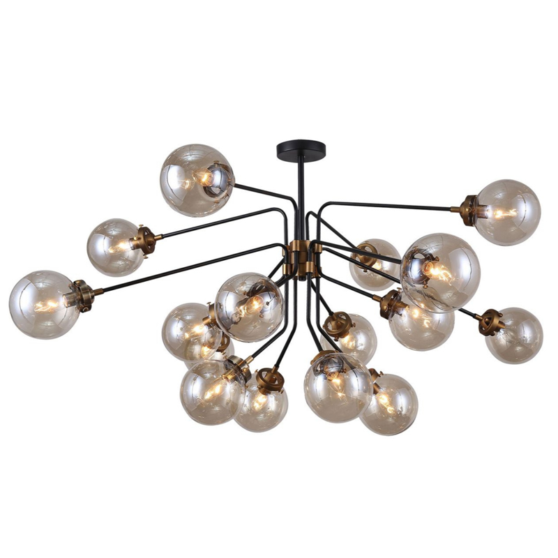Большой Светильник Bistro Ceiling Globe 16 Черный Стекло Смок Большой Светильник Bistro Ceiling Globe 16 Черный Стекло Смок в Волгограде | Loft Concept