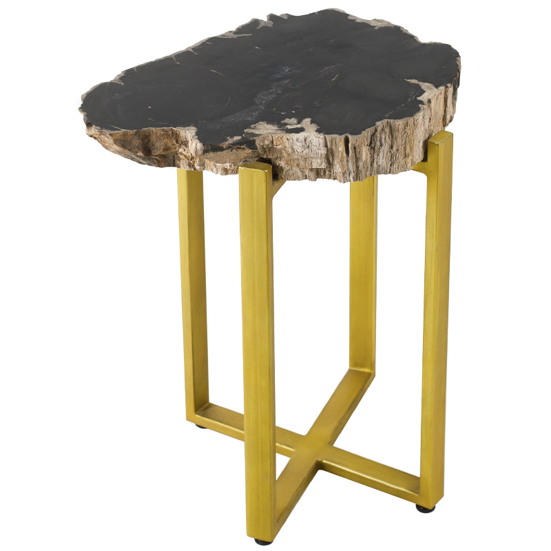 PETRIFIED WOOD COFFEETABLE GOLD S Окаменелое дерево Золотой Бежевый Черный PETRIFIED WOOD COFFEETABLE GOLD S Окаменелое дерево Золотой Бежевый Черный в Волгограде | Loft Concept