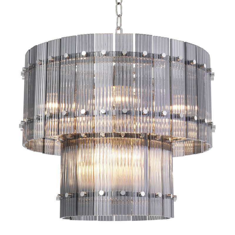 Люстра Eichholtz Chandelier Ruby S smoke Никель Стекло Смок Люстра Eichholtz Chandelier Ruby S smoke Никель Стекло Смок в Волгограде | Loft Concept