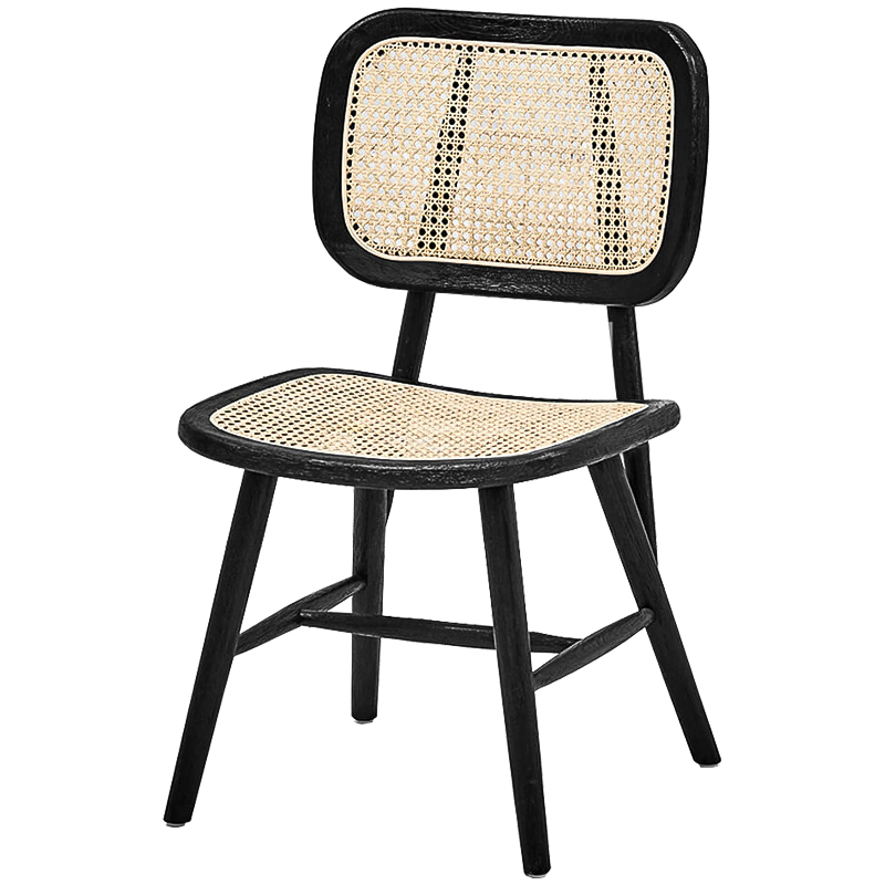 Стул Stiana Rattan Stool Черный Бежевый Стул Stiana Rattan Stool Черный Бежевый в Волгограде | Loft Concept