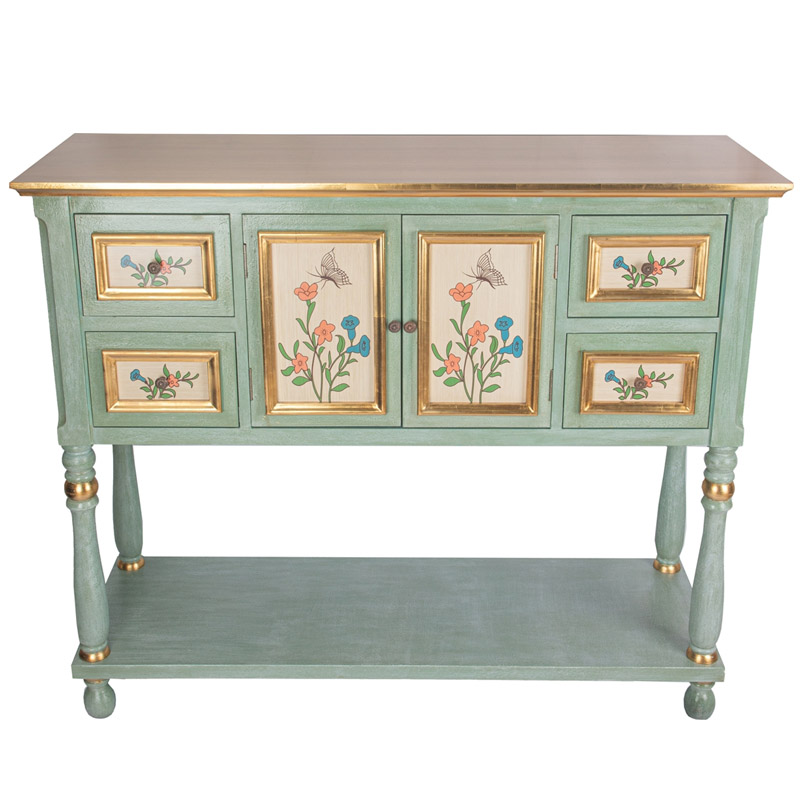 Комод в стиле прованс Massime Chest of drawers Светло-голубой Золотой Комод в стиле прованс Massime Chest of drawers Светло-голубой Золотой в Волгограде | Loft Concept