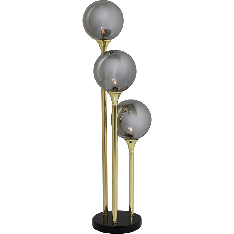 Настольная лампа Three Gray Transparent Balls Золотой Серый Настольная лампа Three Gray Transparent Balls Золотой Серый в Волгограде | Loft Concept